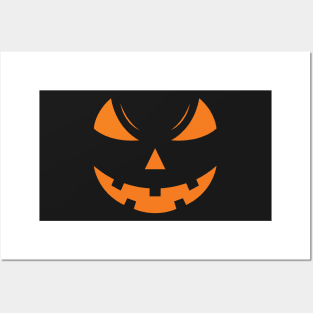 Halloween Scary Evil Pumpkin Funny Pumpkin Head Posters and Art